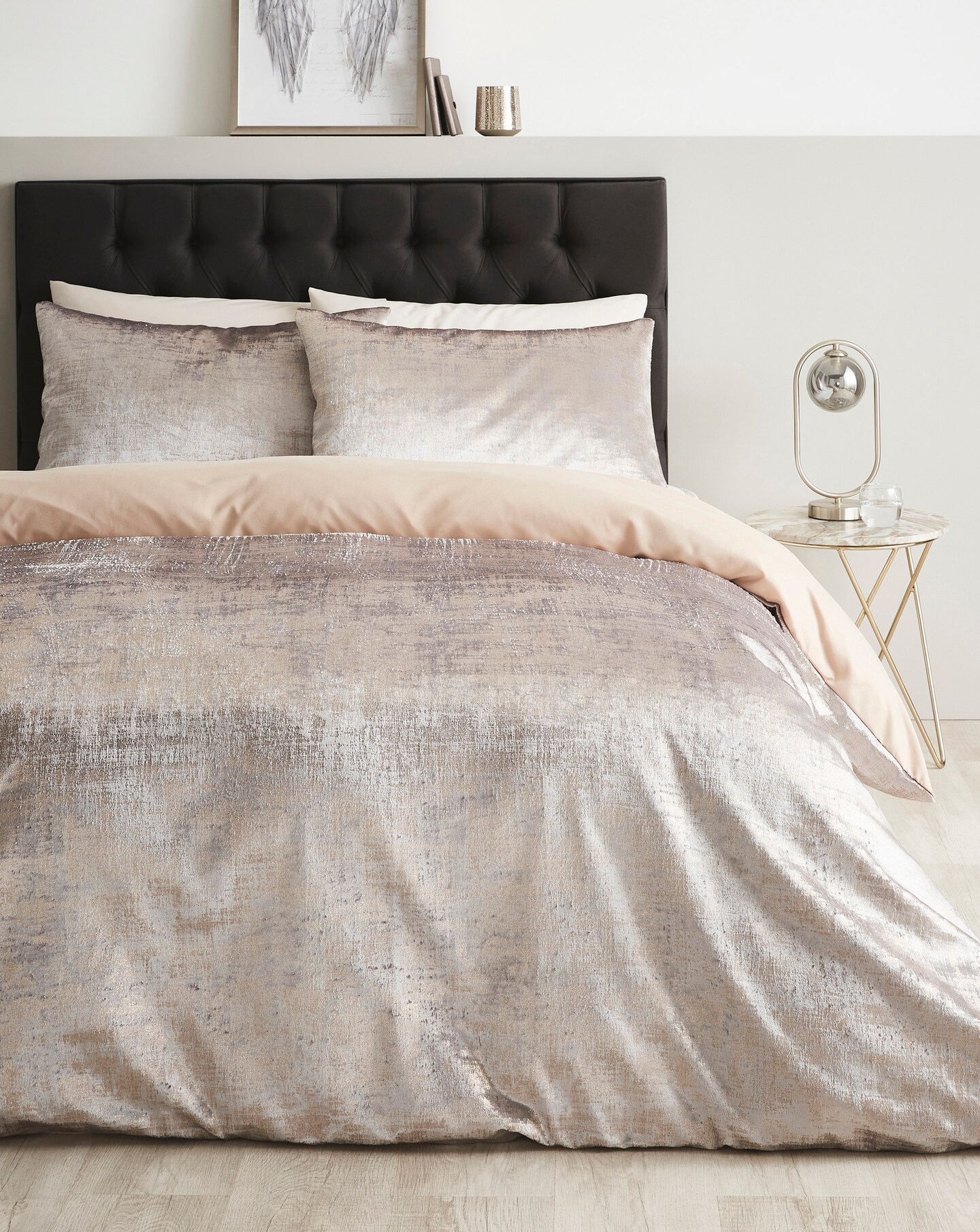 Foil Crushed Velvet Duvet Cover Set 