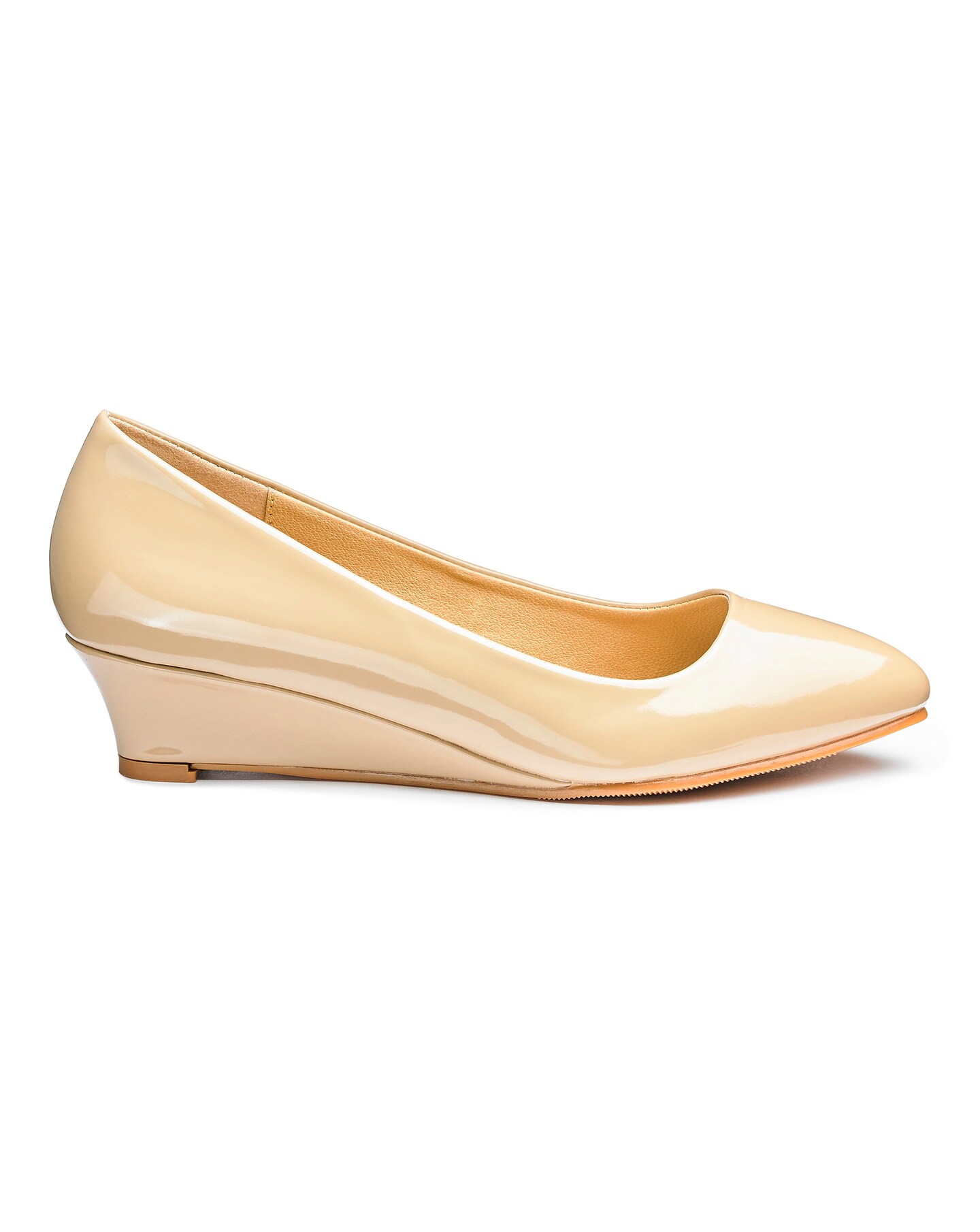 Nude patent wedge shoes outlet