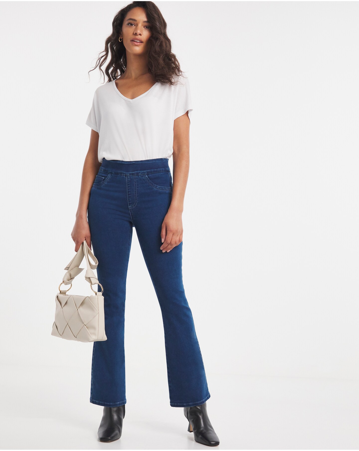Pull On Power Blue Bootcut Jeggings 