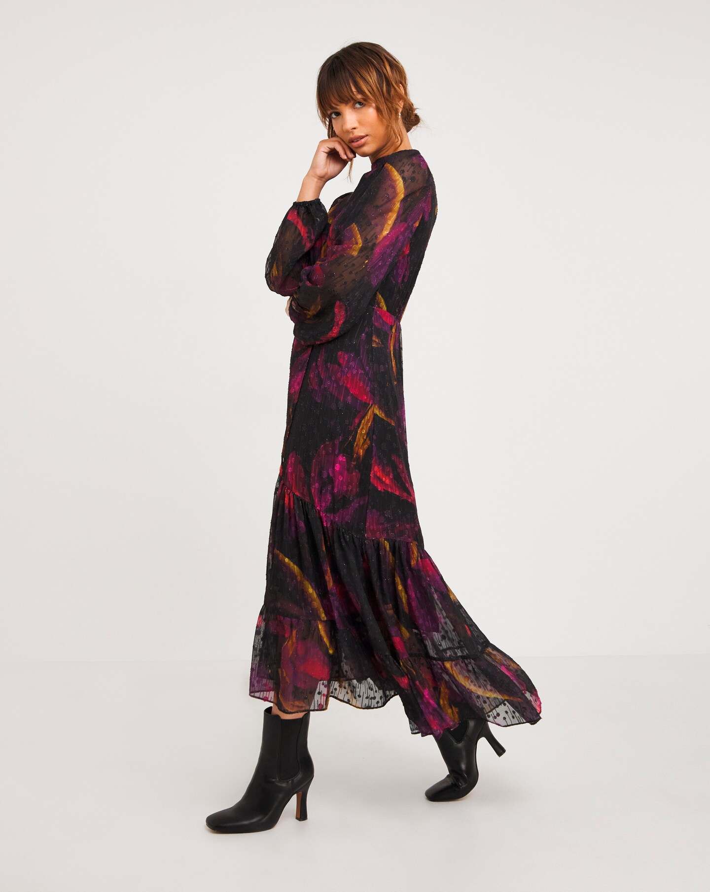Joanna Hope Metallic Dobby Maxi Dress | Oxendales