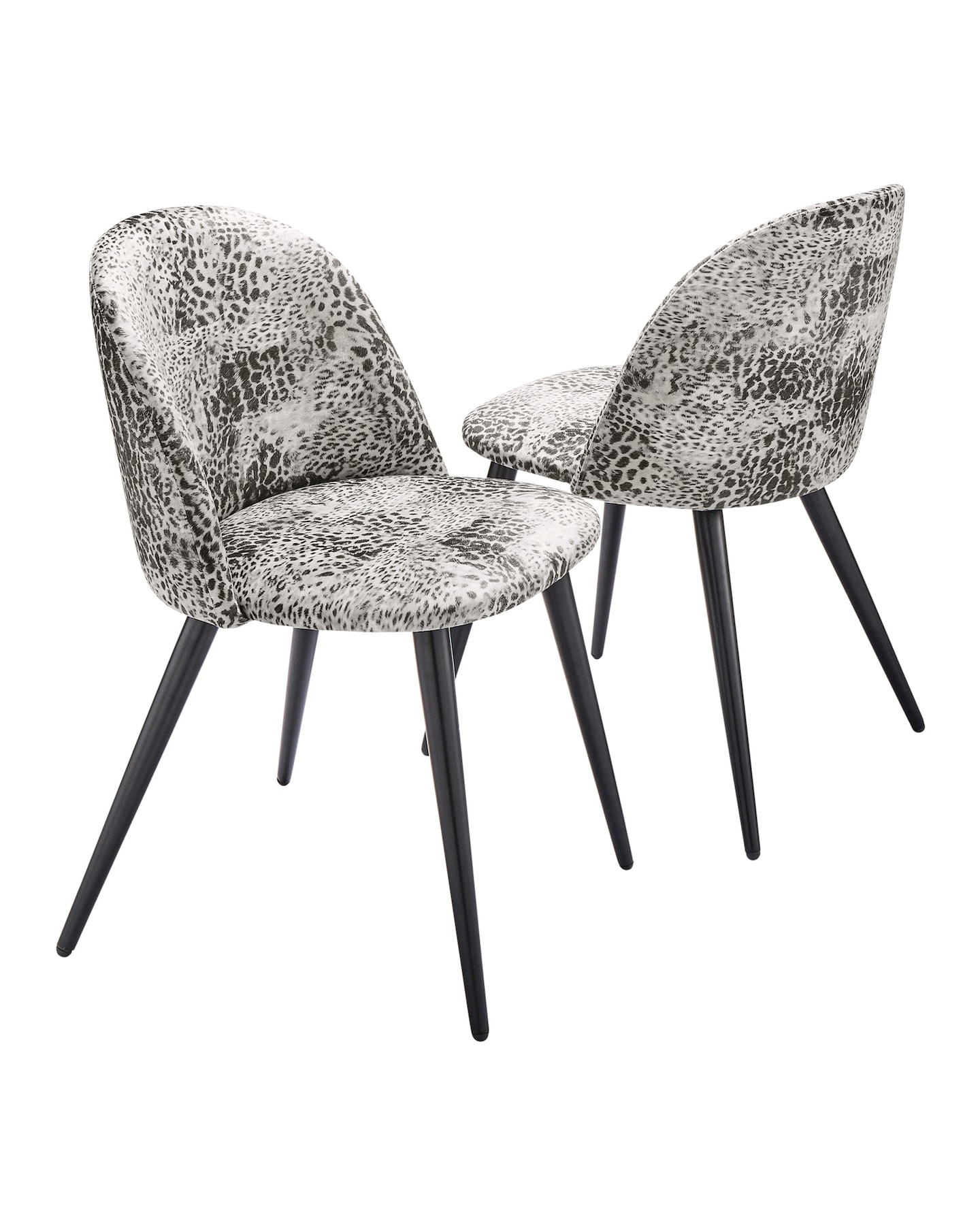 Grey leopard print dining chairs deals