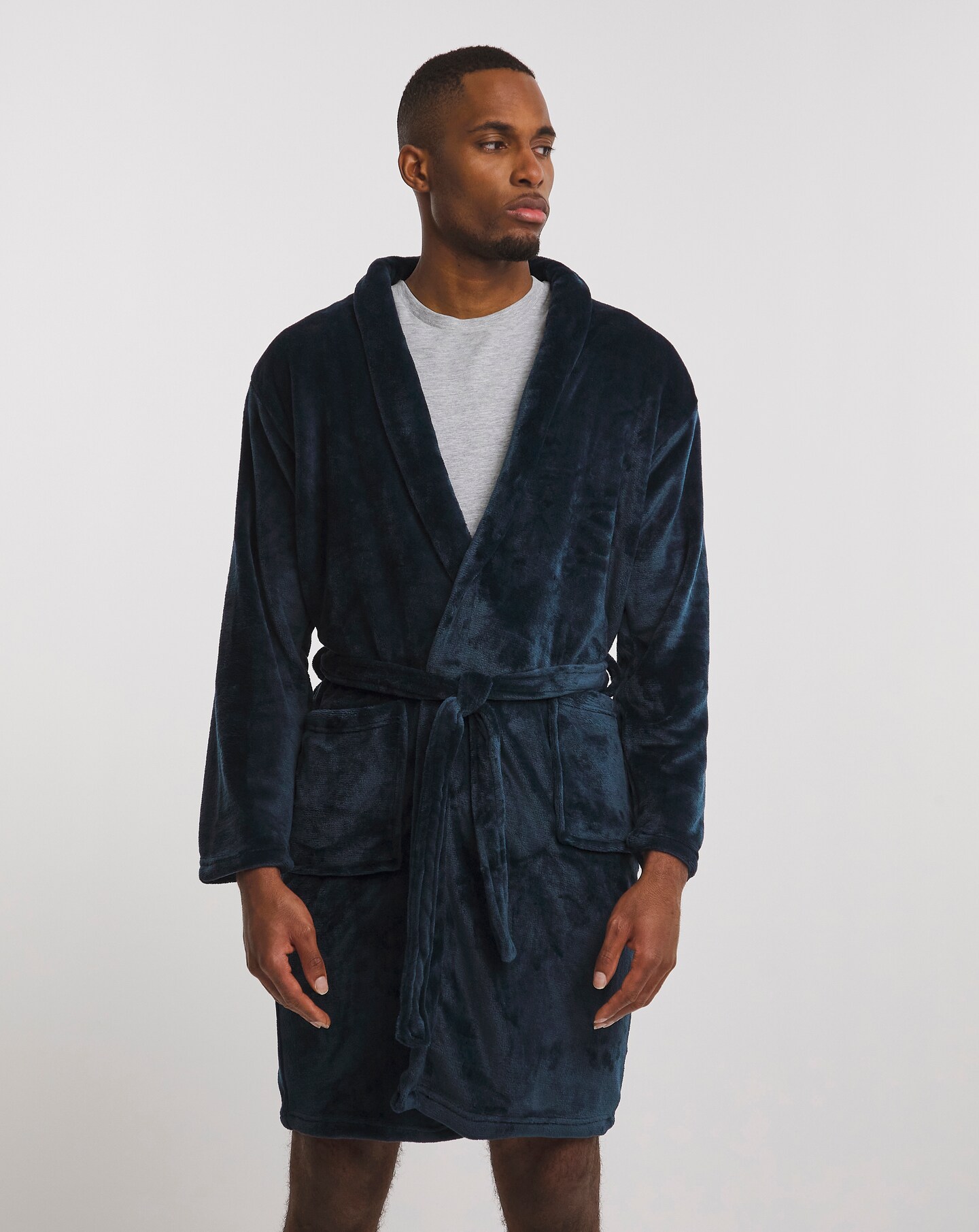 Navy Dressing Gown | Oxendales
