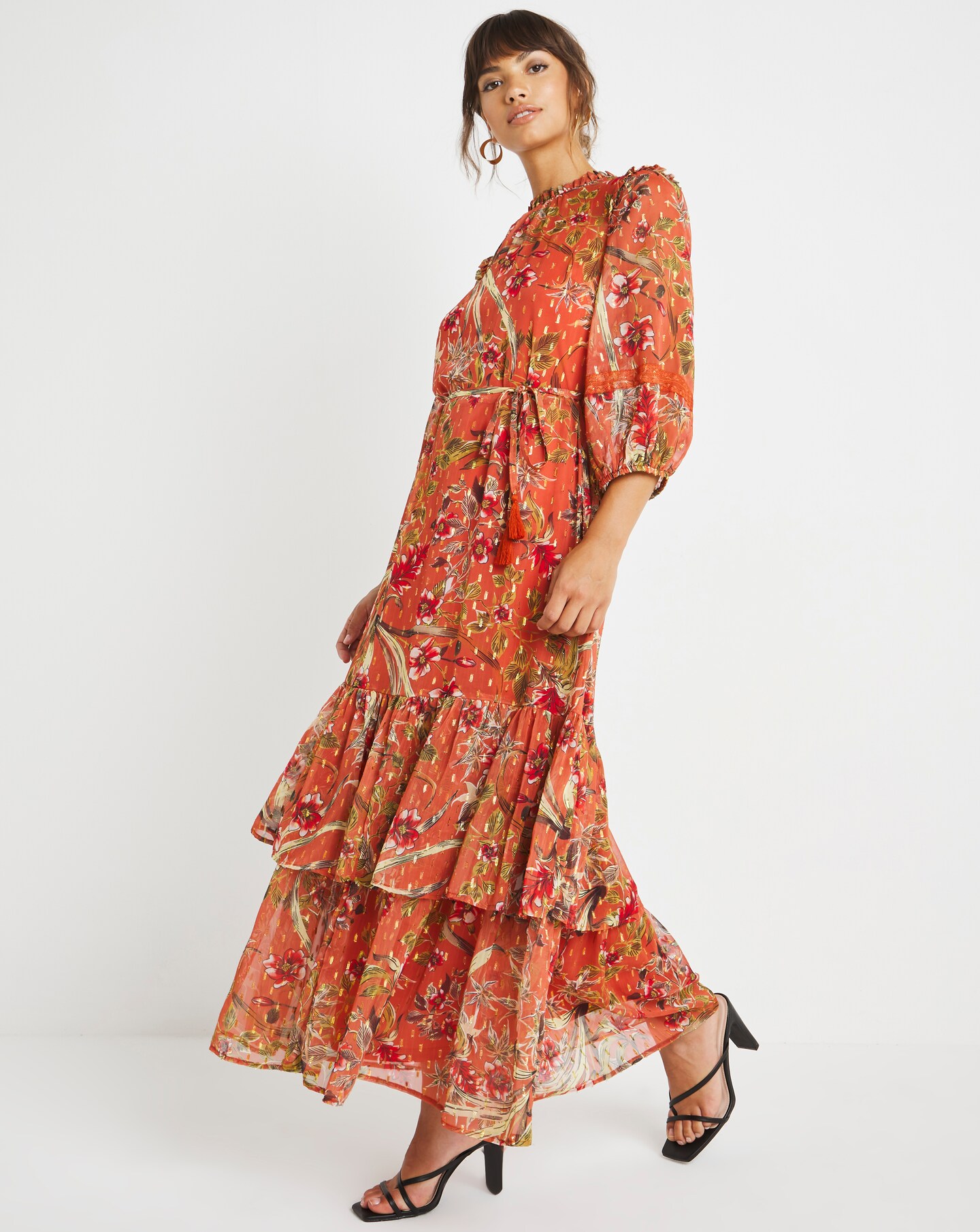 Joanna Hope Foil Print Maxi Dress 