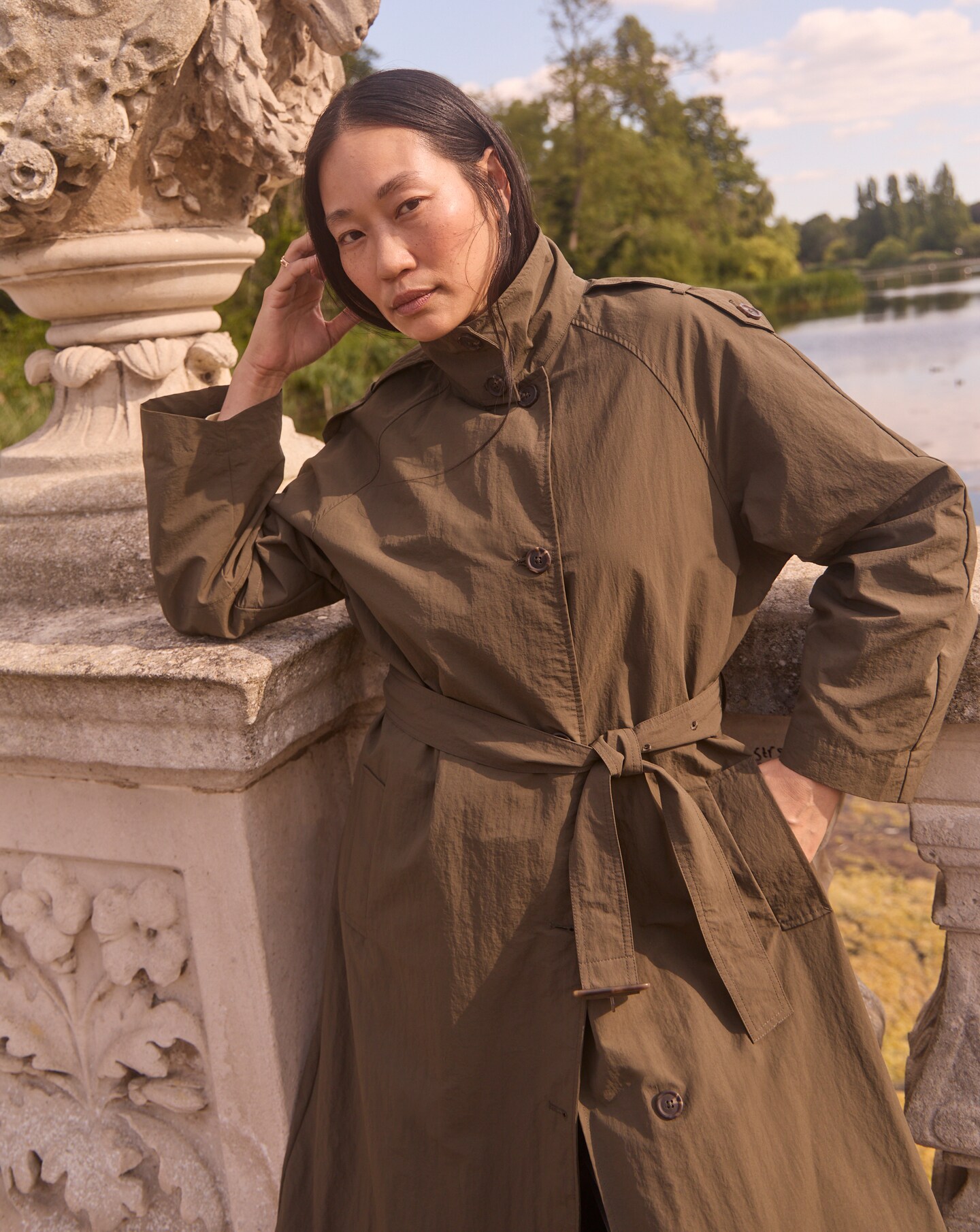 Funnel Neck Trench Coat Oxendales