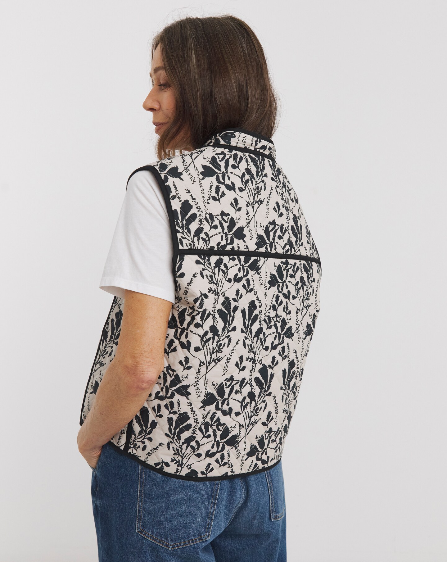 Pure Cotton Printed Quilt Gilet | Oxendales