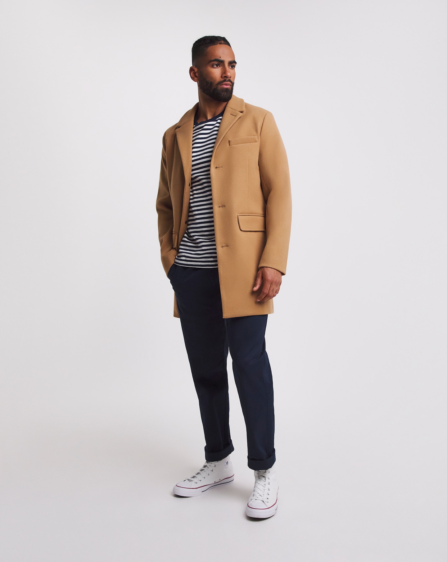 Mens long on sale camel coat