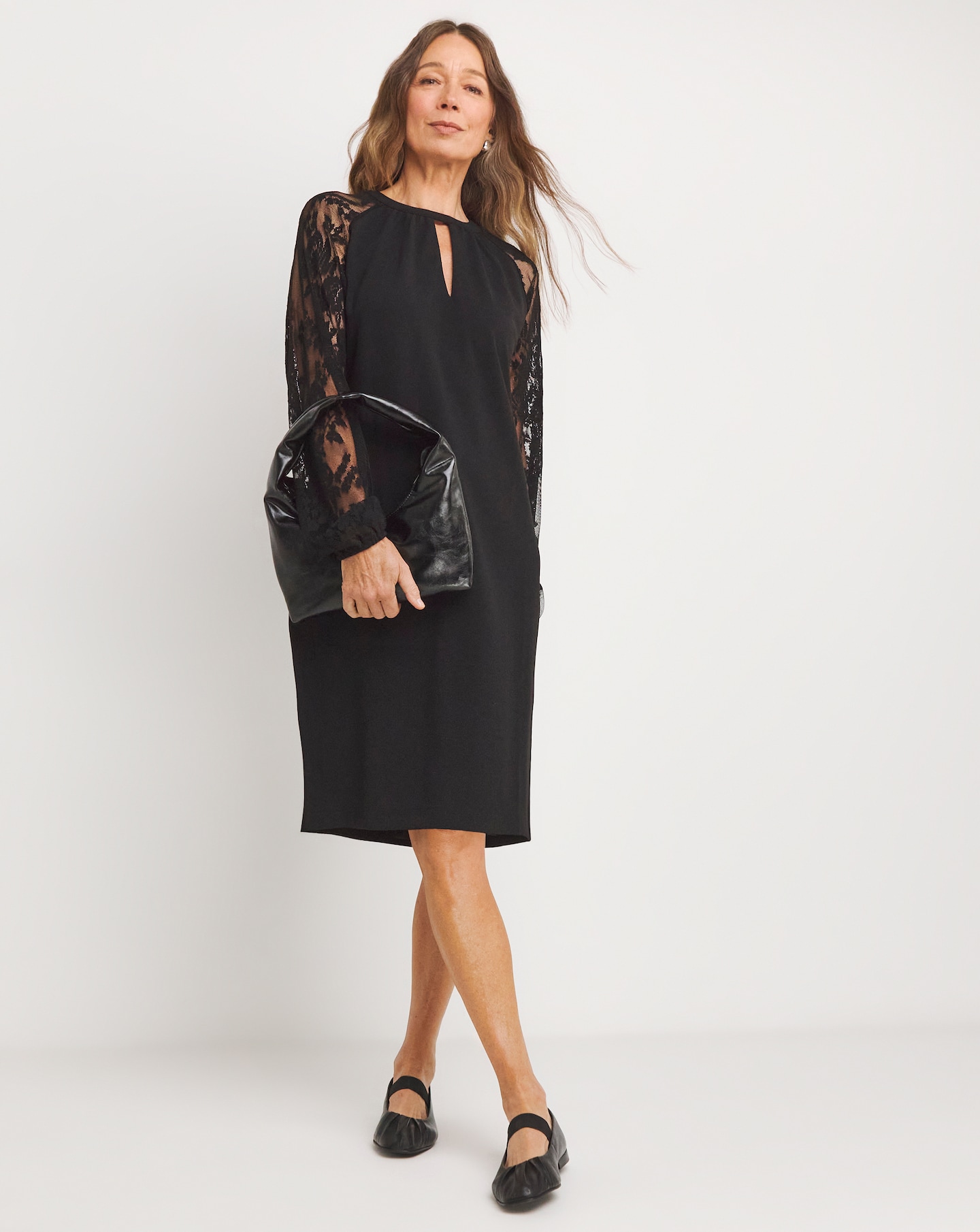Lace Sleeve Shift Dress Oxendales