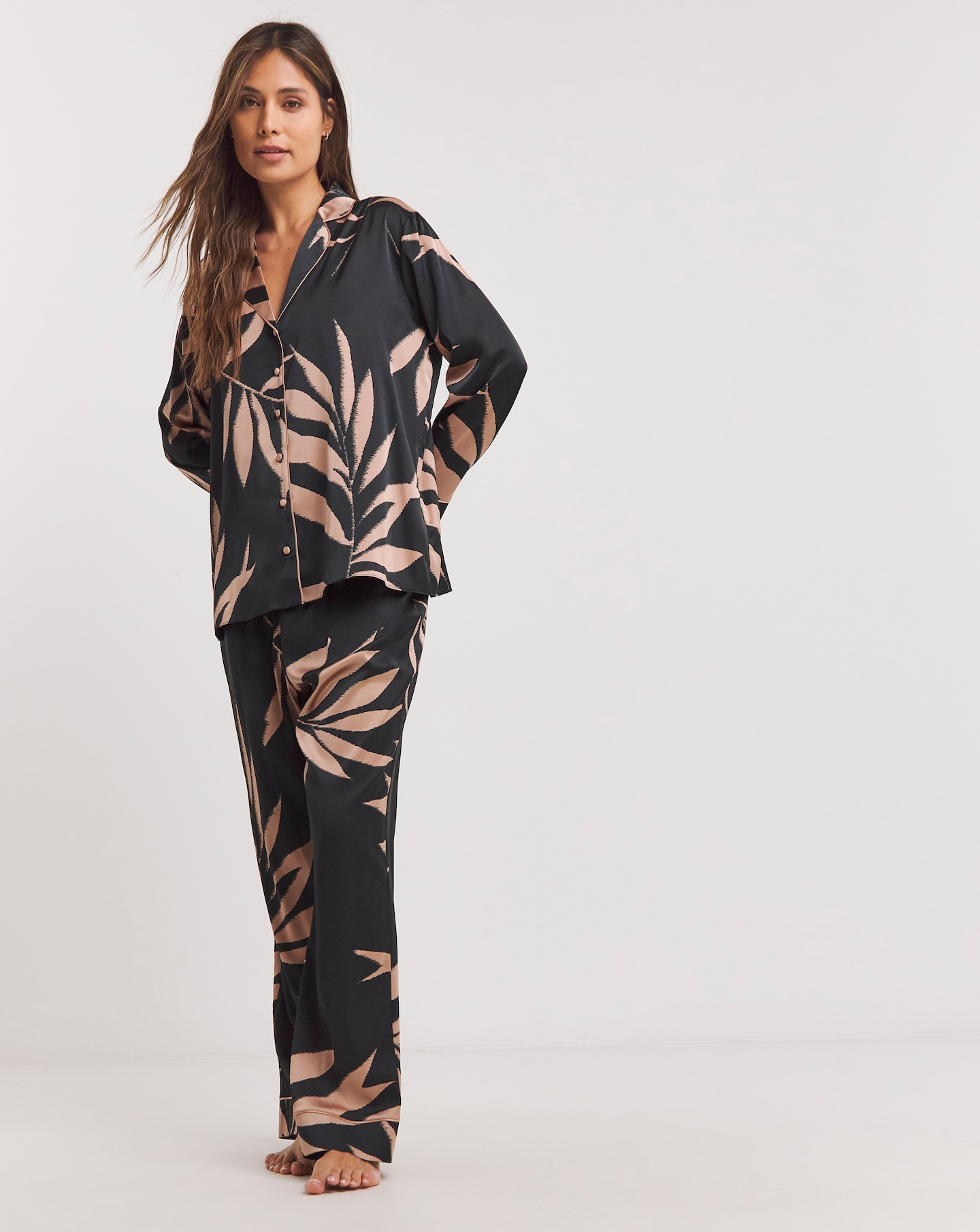 Figleaves Stretch Satin Pyjama Set Oxendales