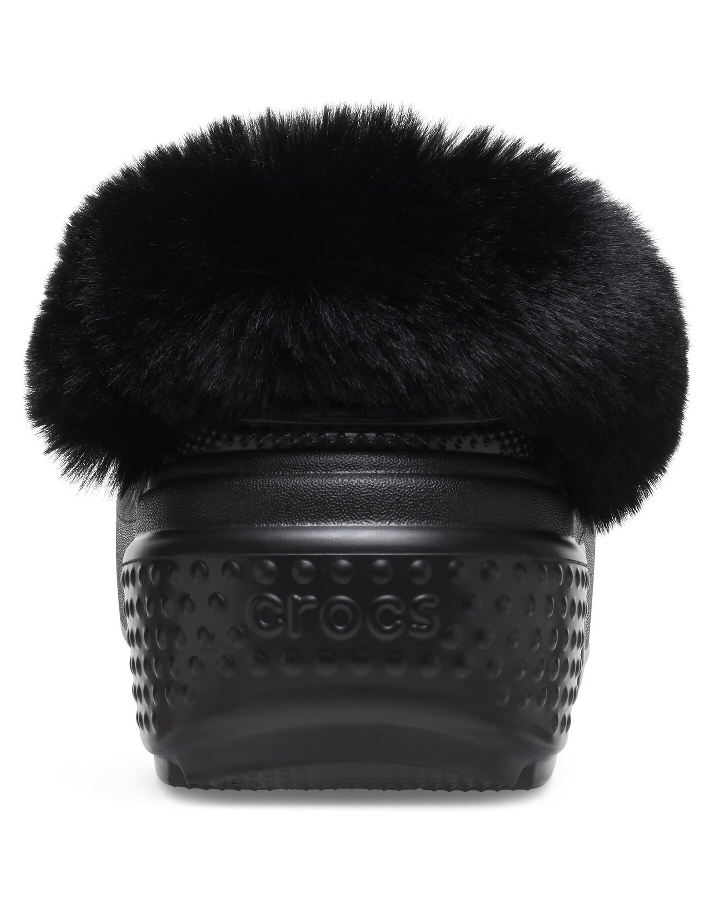 Metallic crocs top with fur