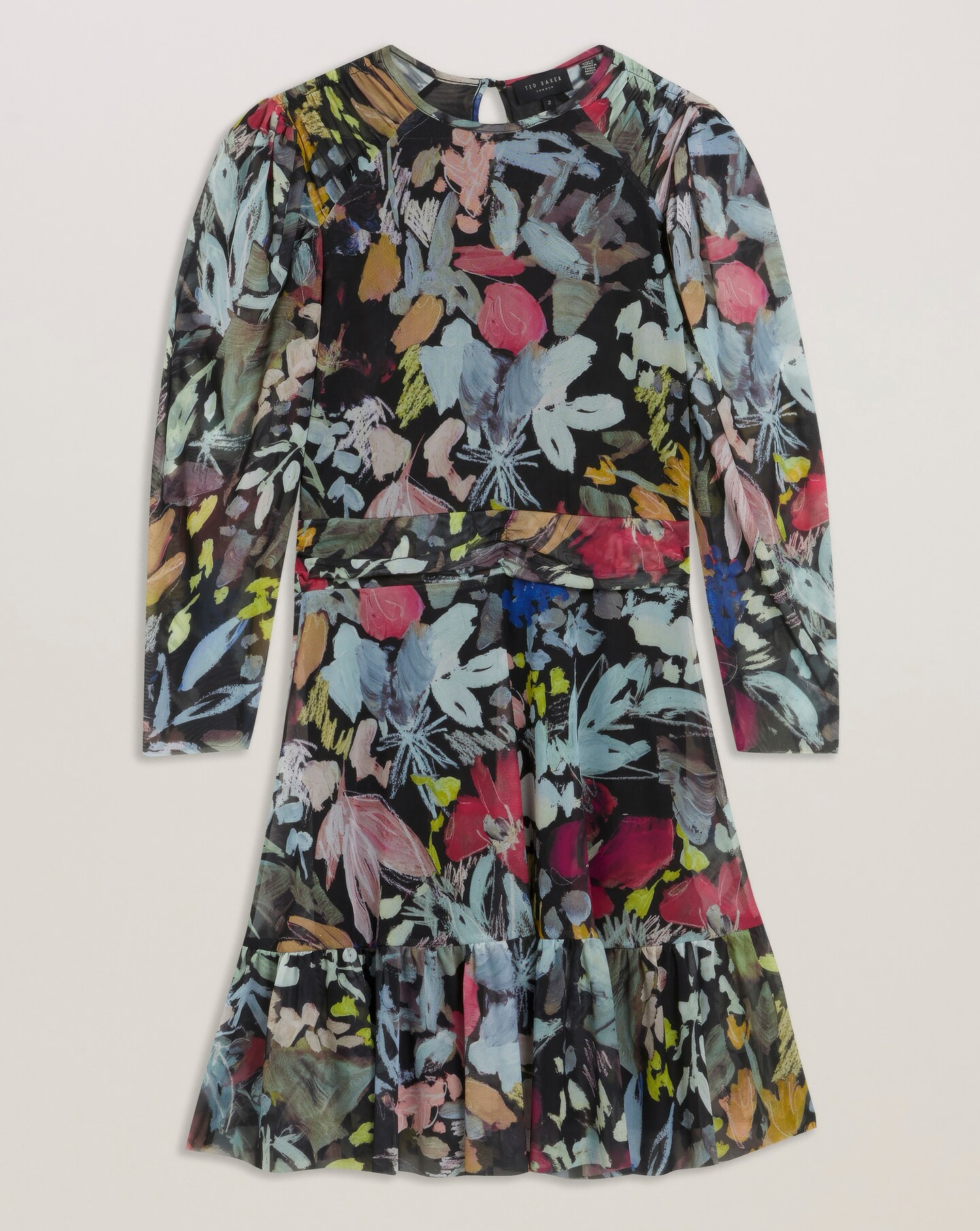 Ted Baker Printed Mesh Puff Sleeve Dress Oxendales